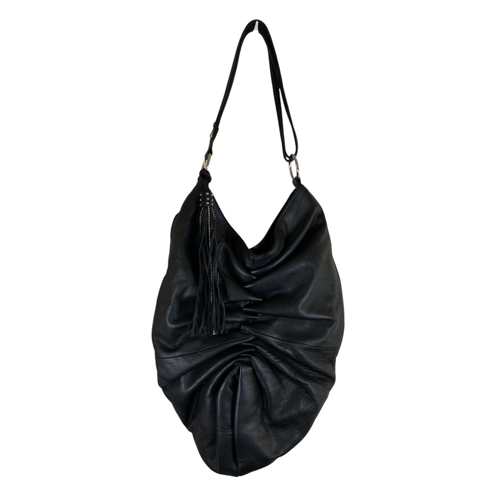Vintage Gramercy Designs Hobo Bag Large Black Excellent Heavily Ruched Leather